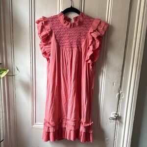 Pink Ruffled Women's Dress